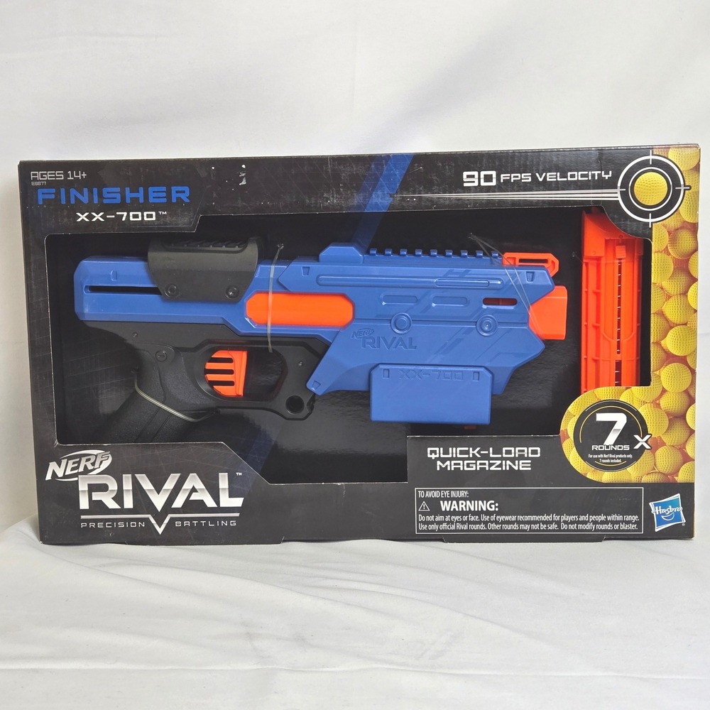 Nerf Rival Finisher XX_700 Blaster, Quick Load Magazine, Black‎ Blue, E8877, New